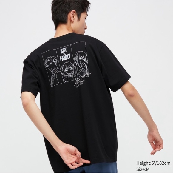 Uniqlo Spy x Family Short Sleeve Tee T-Shirt Black White Size Small - Picture 1 of 11